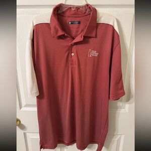 Tour Collection Men's Red Polo with Cream Sleeve Accents